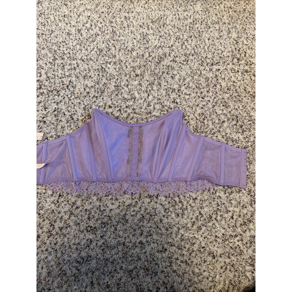 Victoria's Secret DREAM ANGELS Unlined Bustier Corset Top Bra floral Lilac S-DD